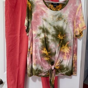 SET: Karen Kane Tie-Dye Top AND Loft pants
